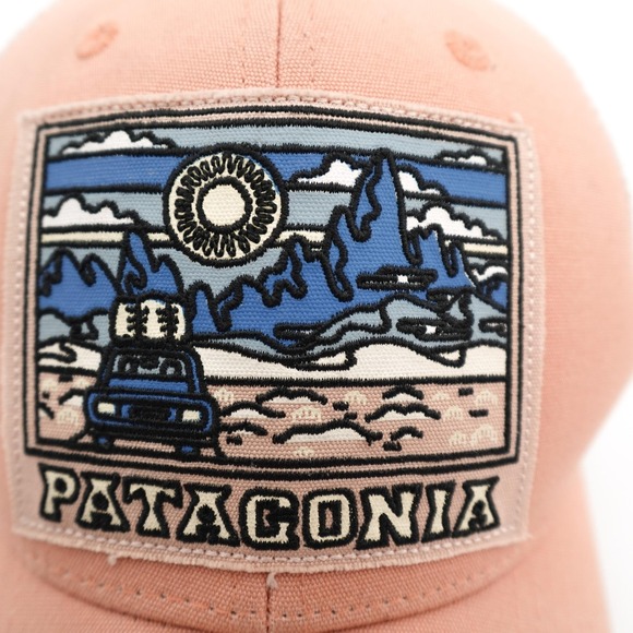 Patagonia Hat Cap Snap Back Pink Trucker Mesh Embroidered Patch NetPlus Mens - Picture 4 of 14